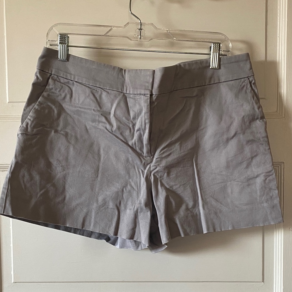 LOFT Light Gray Womens Tailored Cotton Shorts